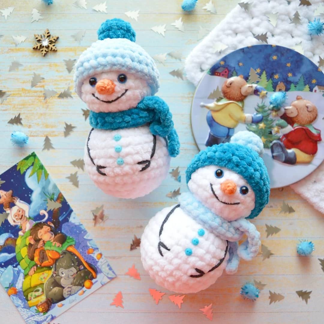 Crochet snowman amigurumi free pattern